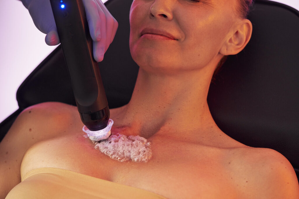 Picture of a women getting treatment of Glo2Facial
