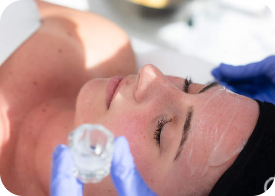Picture of a women getting Hydrafacial signature