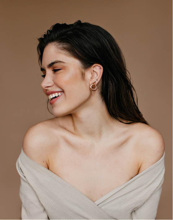 Beautiful women smiling